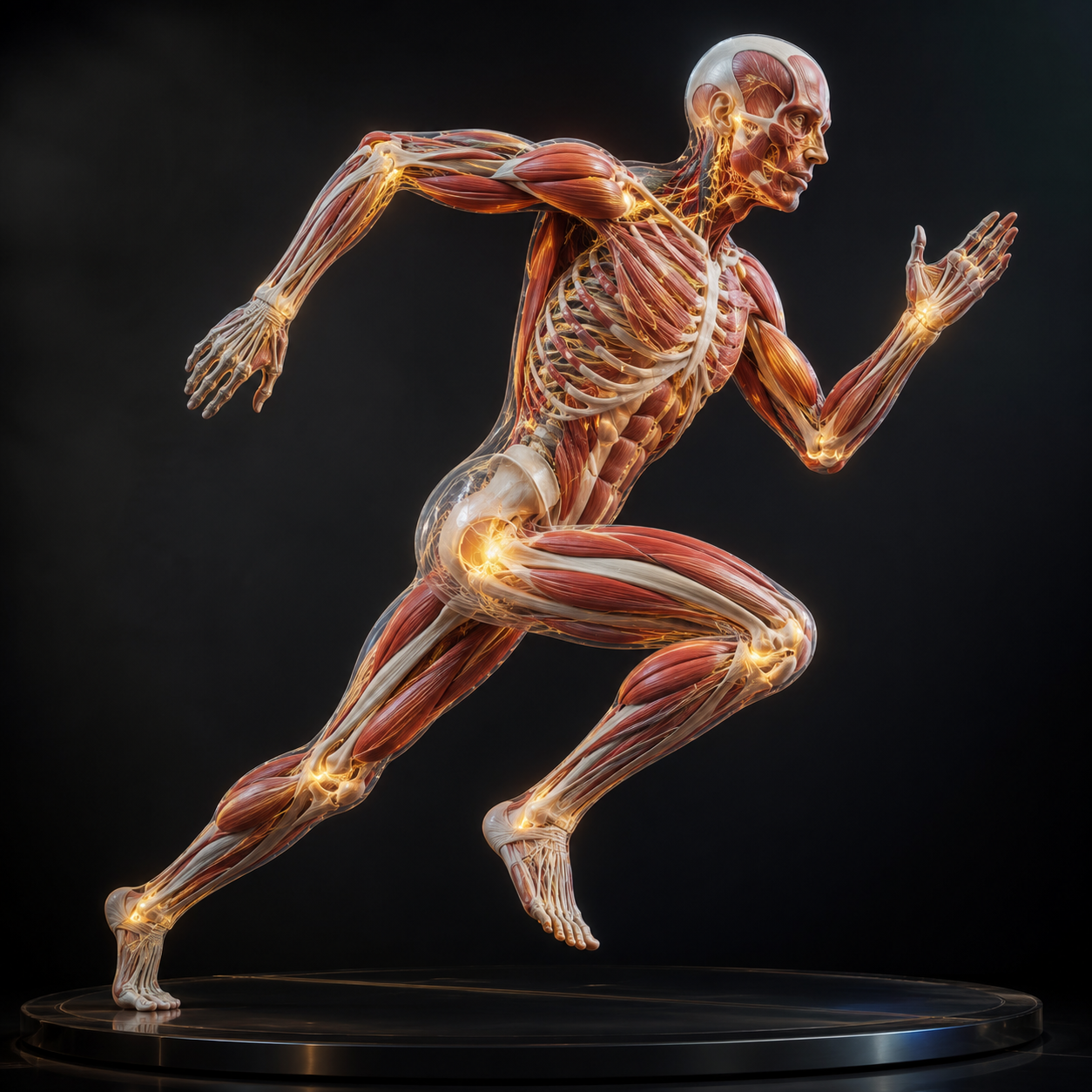 Anatomiczne przedstawienie ciała w ruchu