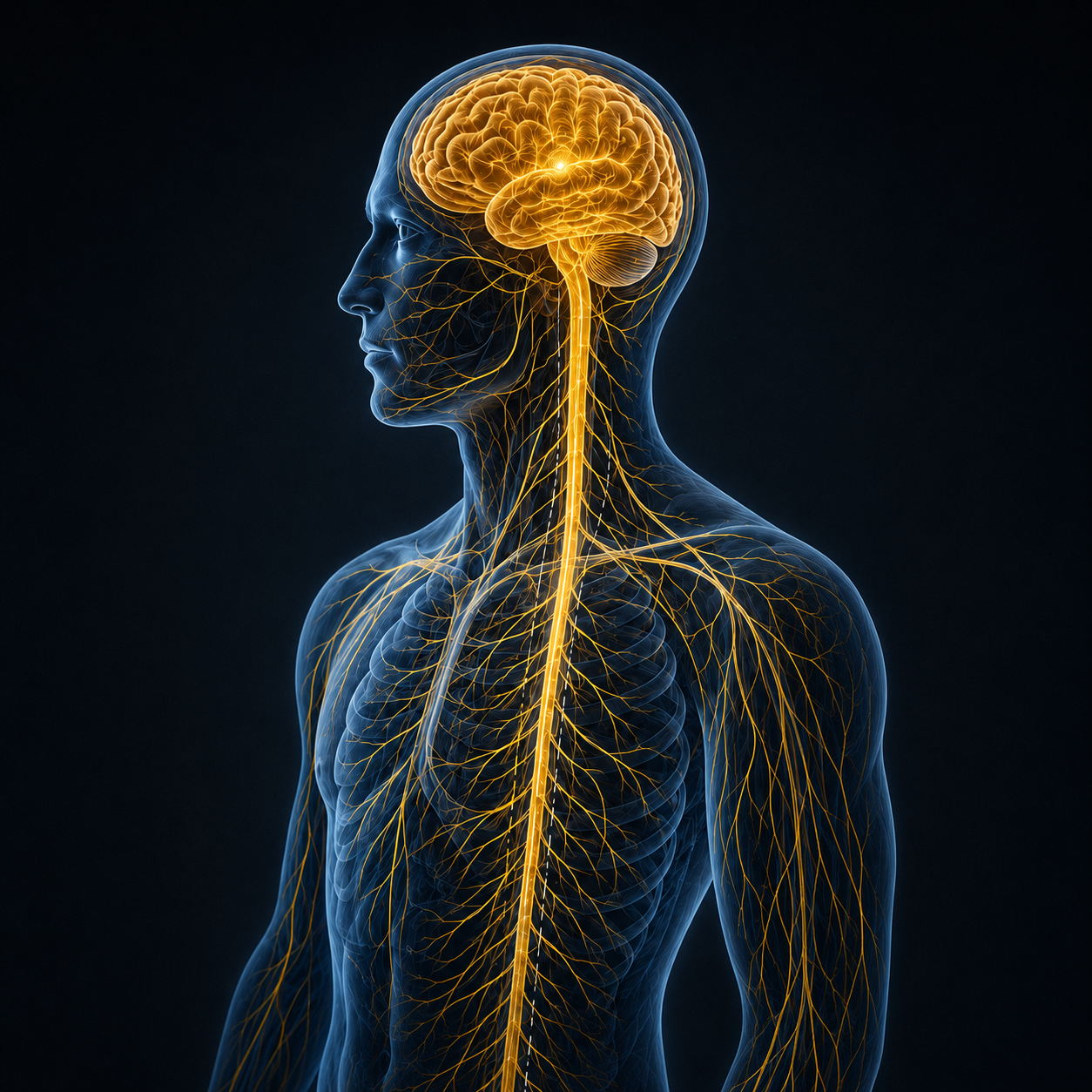 Anatomiczne przedstawienie mózgu i układu nerwowego